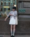 17v1 Basic pleated mini skirt