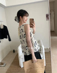 16v24 Floral halter top in silk-touch cotton