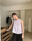 16a22 Basic halter-neck cotton top