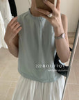 16a22 Basic halter-neck cotton top