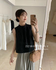 16a22 Basic halter-neck cotton top