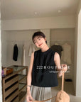 16a22 Basic halter-neck cotton top
