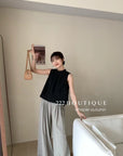 16a22 Basic halter-neck cotton top