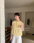 16a22 Basic halter-neck cotton top