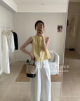 16a22 Basic halter-neck cotton top