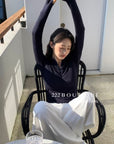 16a25 Zip-up cotton long-sleeve top