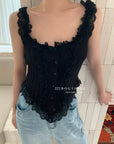 15a52 Lace-trimmed ribbed corset top – romantic meets casual