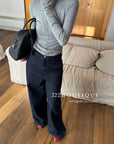 16a25 Zip-up cotton long-sleeve top