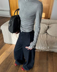 16a25 Zip-up cotton long-sleeve top