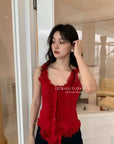 15a52 Lace-trimmed ribbed corset top – romantic meets casual