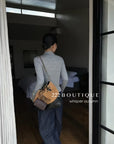 16a25 Zip-up cotton long-sleeve top