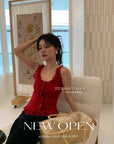 15a52 Lace-trimmed ribbed corset top – romantic meets casual