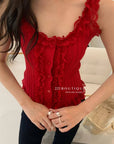 15a52 Lace-trimmed ribbed corset top – romantic meets casual
