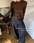 16a25 Zip-up cotton long-sleeve top
