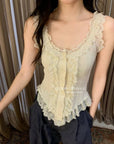 15a52 Lace-trimmed ribbed corset top – romantic meets casual
