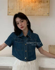 15a50 Cropped denim shirt – classic edge