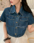 15a50 Cropped denim shirt – classic edge