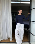 16a26 Fitted cotton long-sleeve top