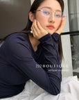 16a26 Fitted cotton long-sleeve top