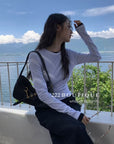 16a26 Fitted cotton long-sleeve top