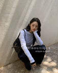 16a26 Fitted cotton long-sleeve top