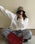 16q14 Basic elastic-waist khaki trousers