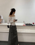 16a57 Asymmetrical shoulder long-sleeve tee