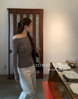 16a57 Asymmetrical shoulder long-sleeve tee