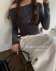 16a57 Asymmetrical shoulder long-sleeve tee
