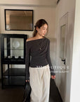 16a57 Asymmetrical shoulder long-sleeve tee