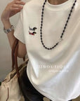 16a52 Basic cotton tee with dog print