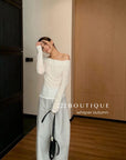 16a51 Open-back long-sleeve cotton tee