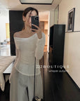 16a51 Open-back long-sleeve cotton tee