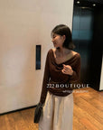 16a51 Open-back long-sleeve cotton tee