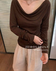 16a51 Open-back long-sleeve cotton tee
