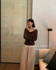 16a51 Open-back long-sleeve cotton tee