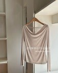 16a51 Open-back long-sleeve cotton tee