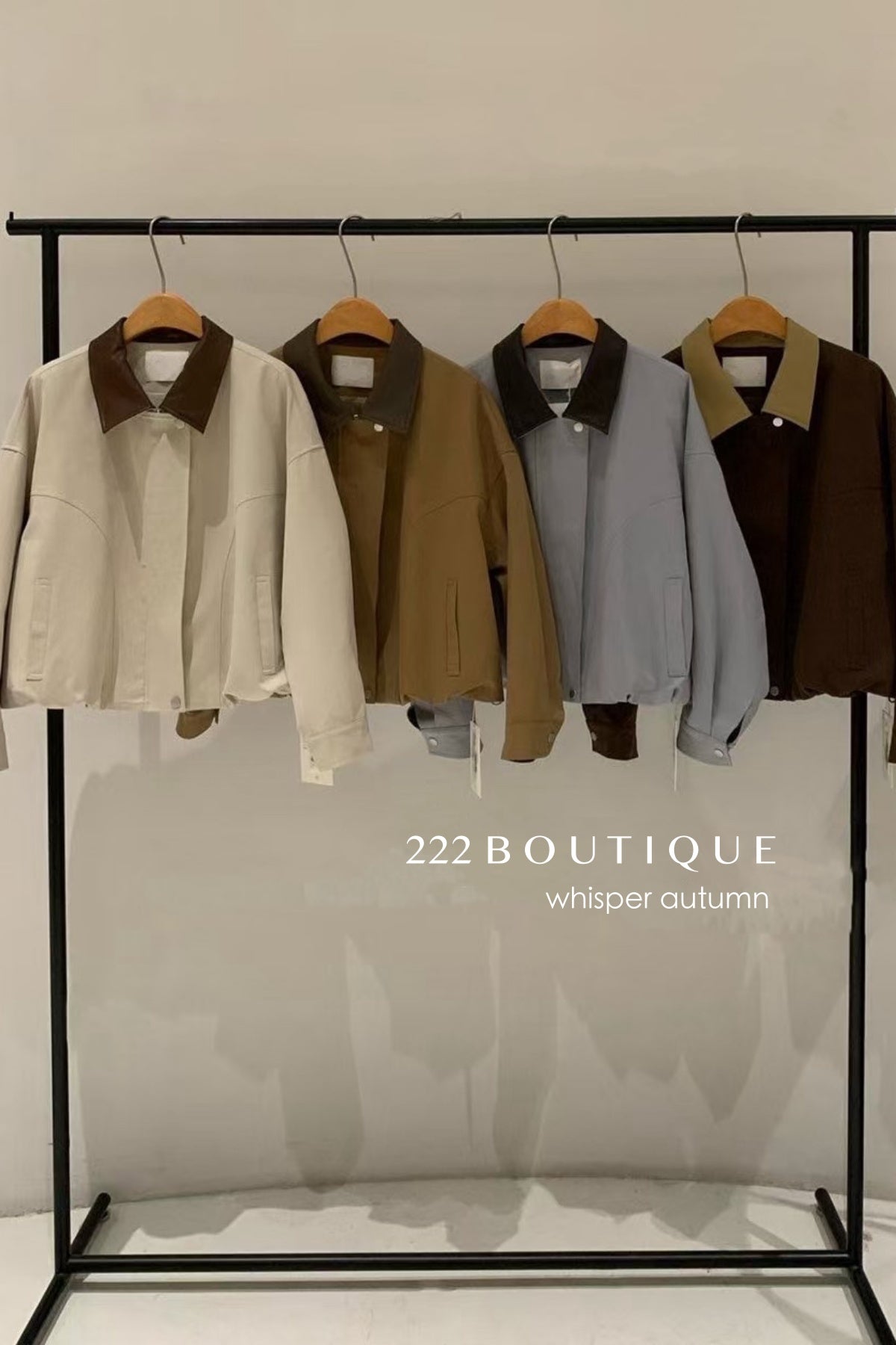 16a34 Short Moxi trench coat with stand collar
