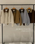 16a34 Short Moxi trench coat with stand collar