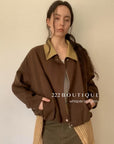 16a34 Short Moxi trench coat with stand collar