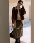 16a34 Short Moxi trench coat with stand collar