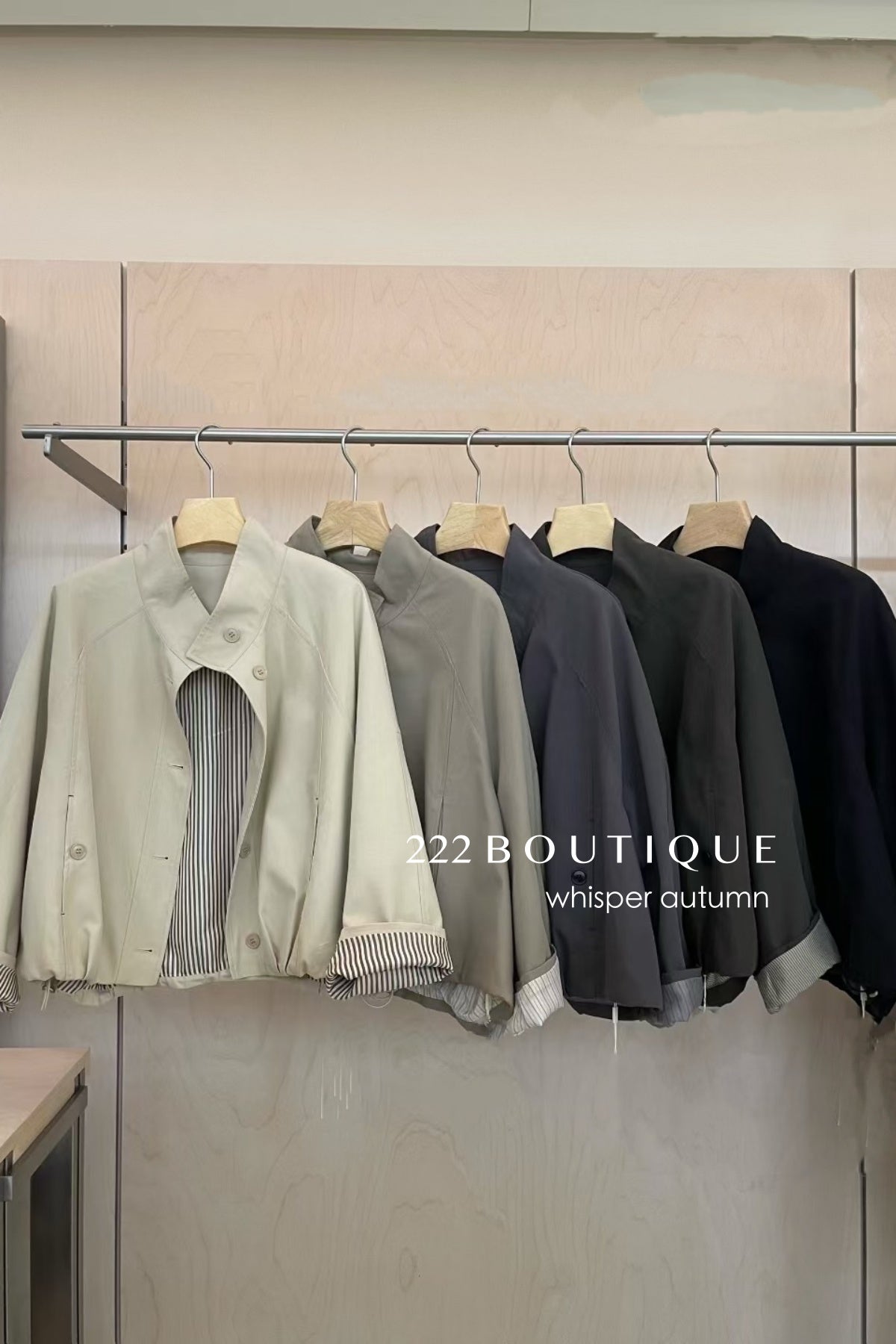 16a35 Stand-collar khaki jacket – 5 colors