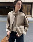 16a35 Stand-collar khaki jacket – 5 colors