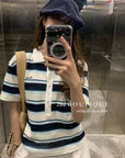 16a58 Oversized striped polo