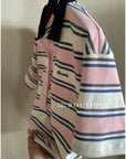 16a58 Oversized striped polo