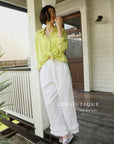 13Q10 Ruffle Hem Straight Pants