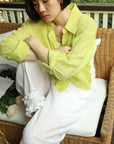 13Q10 Ruffle Hem Straight Pants