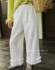 13Q10 Ruffle Hem Straight Pants