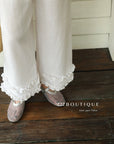 13Q10 Ruffle Hem Straight Pants