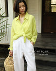 13Q10 Ruffle Hem Straight Pants